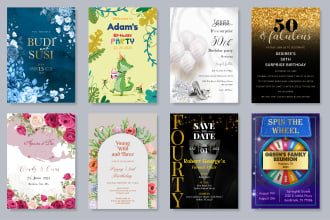 do an amazing birthday, wedding, or any invitation card design