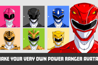 draw a power ranger avatar vector style