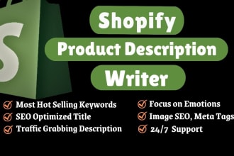 be your shopify expert and product description writer