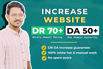 increase ahref DR domain rating moz da domain authority of your website