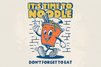 create vintage retro cartoon character design