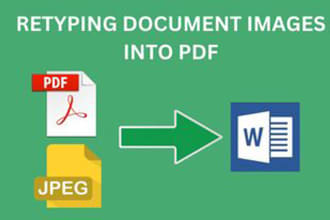 retyping document images into pdf fille