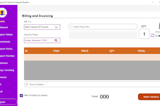 develop a billing  system with invoicing, SMS alerts and emailing