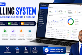 develop a billing  system with invoicing, SMS alerts and emailing