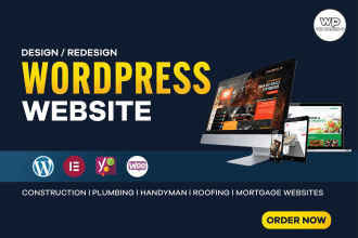 create construction, plumbing, handyman, roofing, mortgage wordpress website