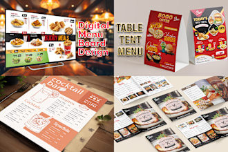 do restaurant menu design,food price list,table tent menu,digital menu board