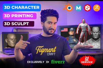 make 3d character modeling for games, printing and animation