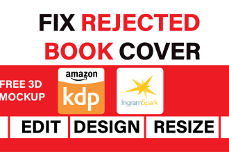 fix error, modify, edit, resize book cover, paperback book cover, hardcover