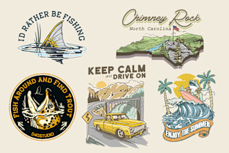 do hand drawn vintage illustration for your t shirt
