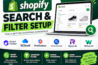 shopify search and filter smart findter xcloud prefixbox searchanise ryzo wizzy