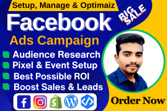 be your facebook ads campaign manager for high quality leads and sales