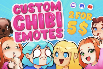 create custom chibi twitch emotes for your stream in 24h