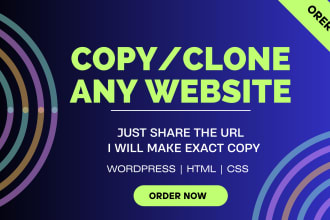 copy, clone or duplicate any website in 24 hours