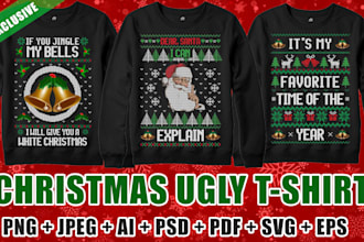 create a ugly christmas tshirt design