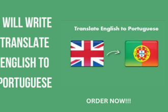 write translate english to portuguese