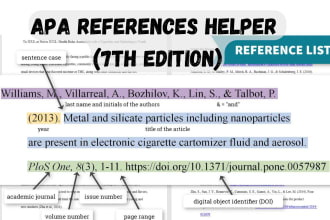 help you with apa references for your paper