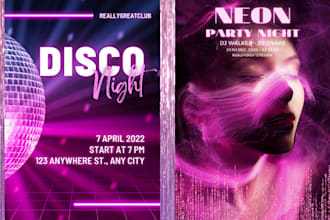 design party flyer, club flyer, event flyer