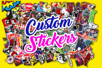 design die cut stickers, patch, round badge, label, and logo