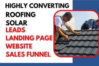 generate verified homeowner hot roofing leads solar landing page sales funnel