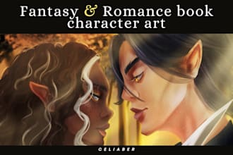 draw character design for your oc, book characters and cover