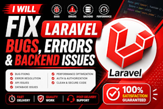 fix laravel bugs, errors and backend issues