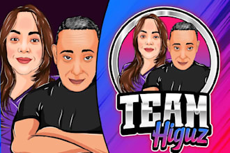 draw  cartoon caricature logo for twitch and instagram