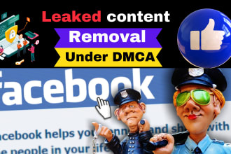remove leaked contact of facebook and other social media under dmca take down