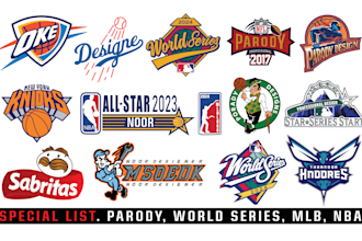 design awesome nba mlb world series parody bootleg and nfl logo for your brand