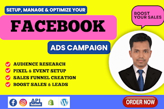 setup and manage facebook ads campaign, instagram ads, fb or meta ad marketing