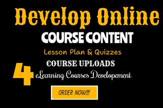 develop online course for elearning content development