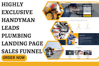 generate hvac construction roofing plumbing handyman landing page sales funnel