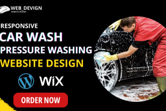 design car wash website and pressure washing website in wordpress