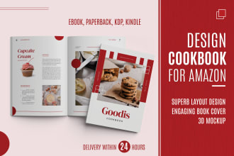 design cookbook, recipe book, and ebook for amazon KDP