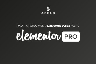 design an stunning elementor pro landing page for you