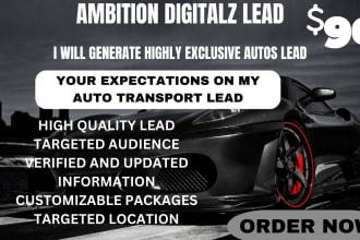 generate highly exclusive auto transport, automotive autos lead