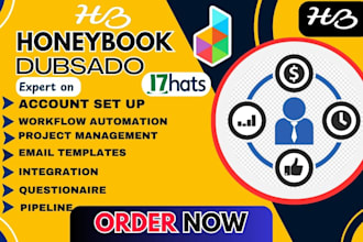 do honeybook workflow, dubsado project management, 17hats automation, honeybook