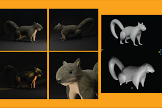 make 3d animal model with realistic fur, xgen hair and texture