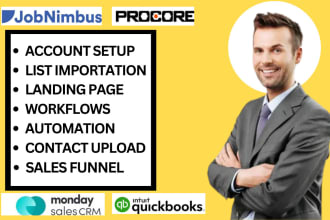 setup jobnimbus sumoquote buildertrend procore sugar crm quickbook monday crm