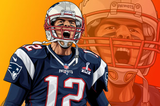create stunning sport illustration for magazine, book, etc