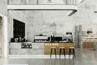 do design retail store, restaurant, cafe with 3d rendering