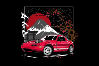 draw car vector illustration for your t shirt design