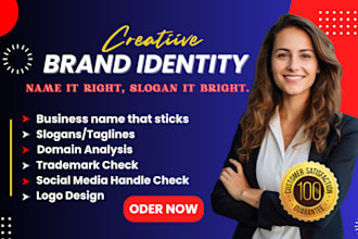 create your business name, slogan, logo and brand identity