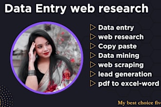 do excel data entry, web research, and copy paste