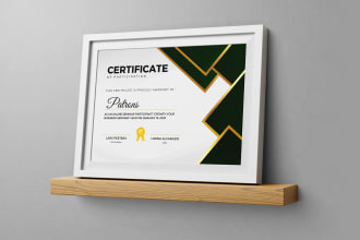 do custom certificate design, diploma or award certificate in 24h