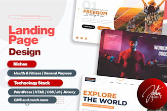create a landing page for your fitness and health business or general purpose