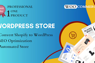 develop one product  woocoommerce online store