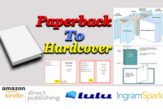 do paperback to hardcover formatting for amazon KDP and lulu