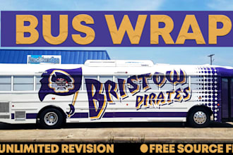 design unique school bus wrap, trip bus, and vehicle wrap