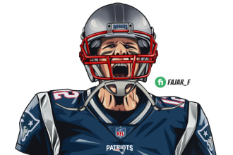 edit your photo into sports cartoon illustration, football graphics or any sport