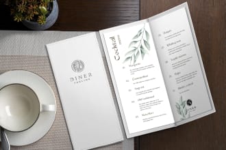 design for you professional food menu, restaurant menu or price list
